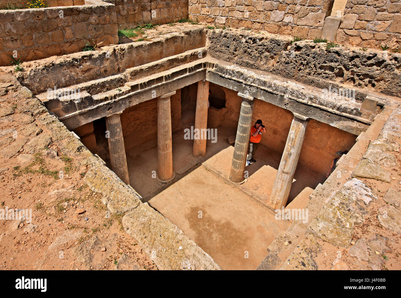 Tomba 3, le Tombe dei Re (Patrimonio Mondiale dell'UNESCO), Paphos, Cipro. Città di Paphos è uno dei 2 capitali europee della cultura per il 2017 Foto Stock