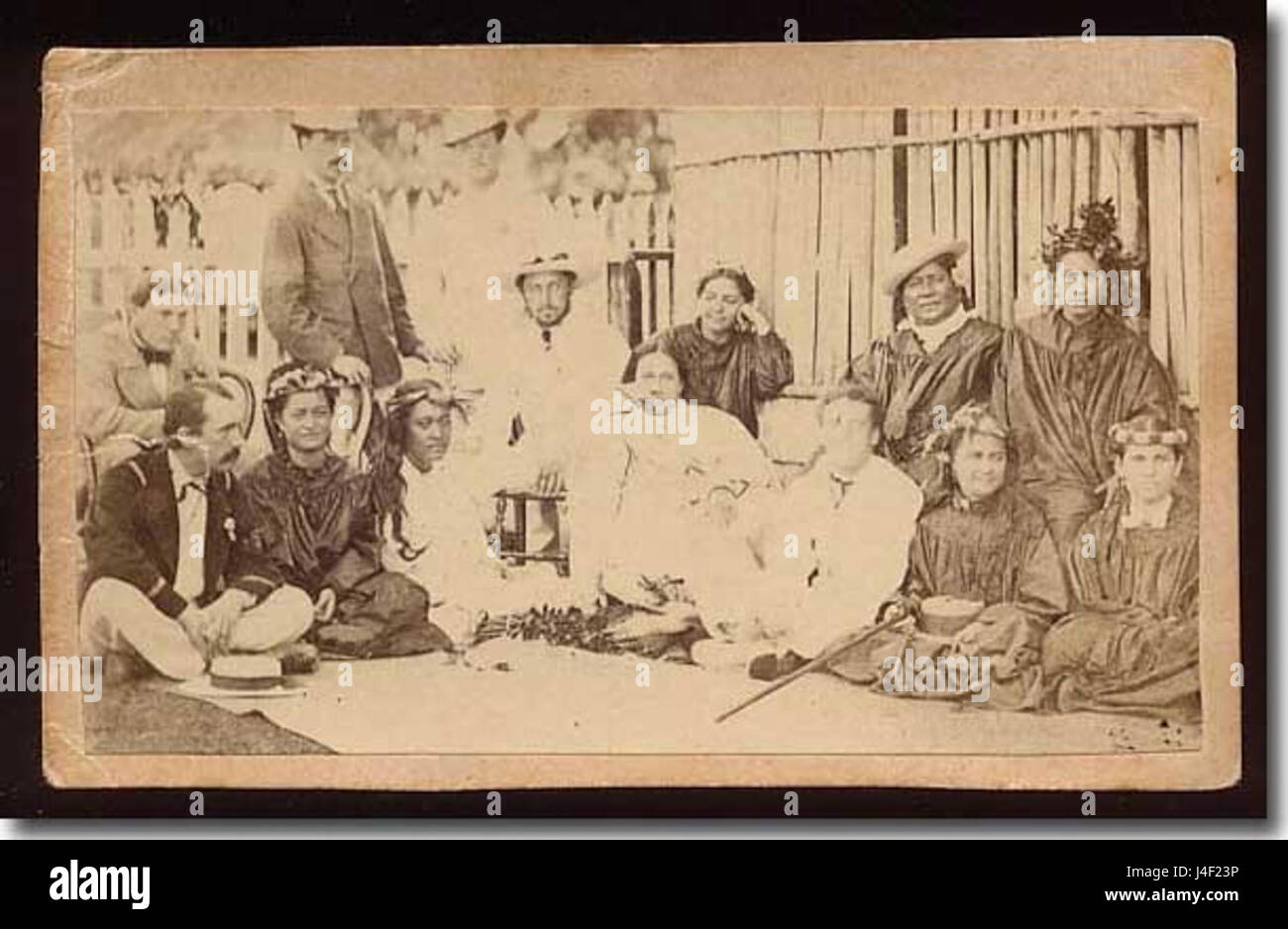 Il Duca di Edimburgo con il tahitiano royal ladies 1870 Foto Stock