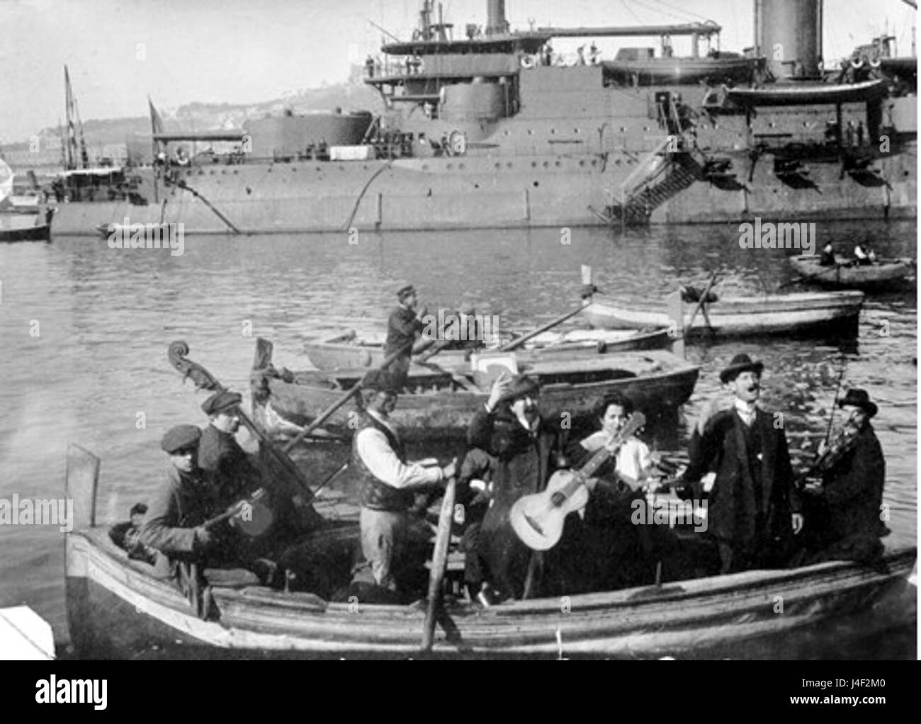 Corazzata russa slava in Napoli 1909 Foto Stock