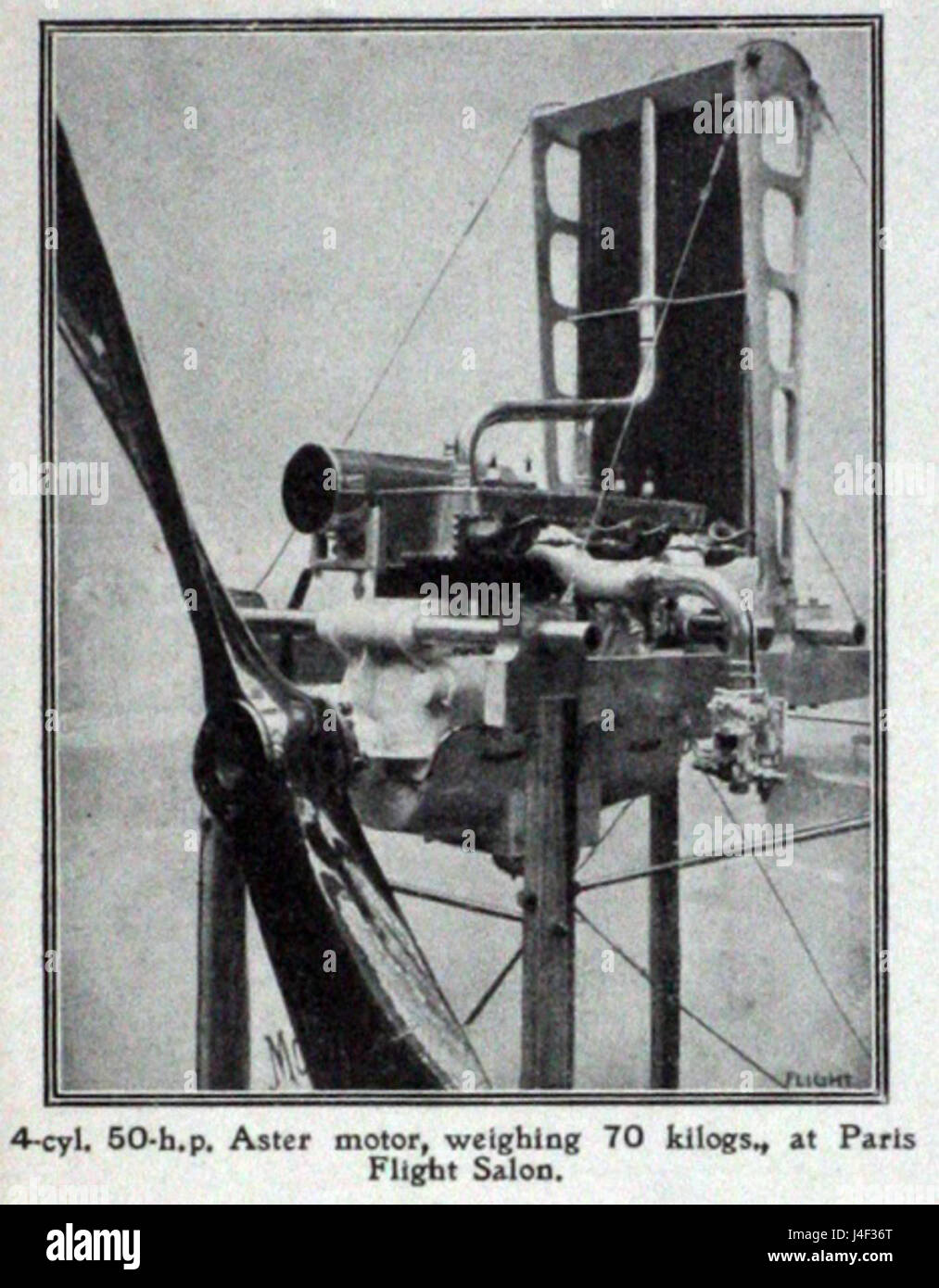 Display Aster volo Parigi show 50 hp motore aero 1910 Foto Stock