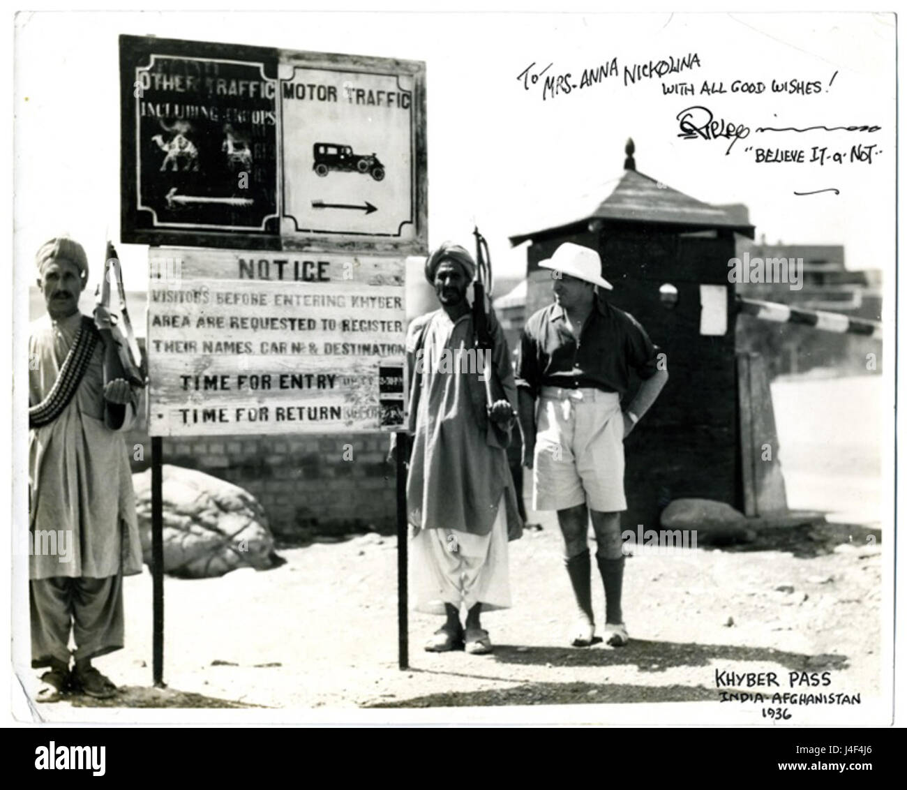 Robert Ripley visiti il Khyber Pass 1936 Foto Stock