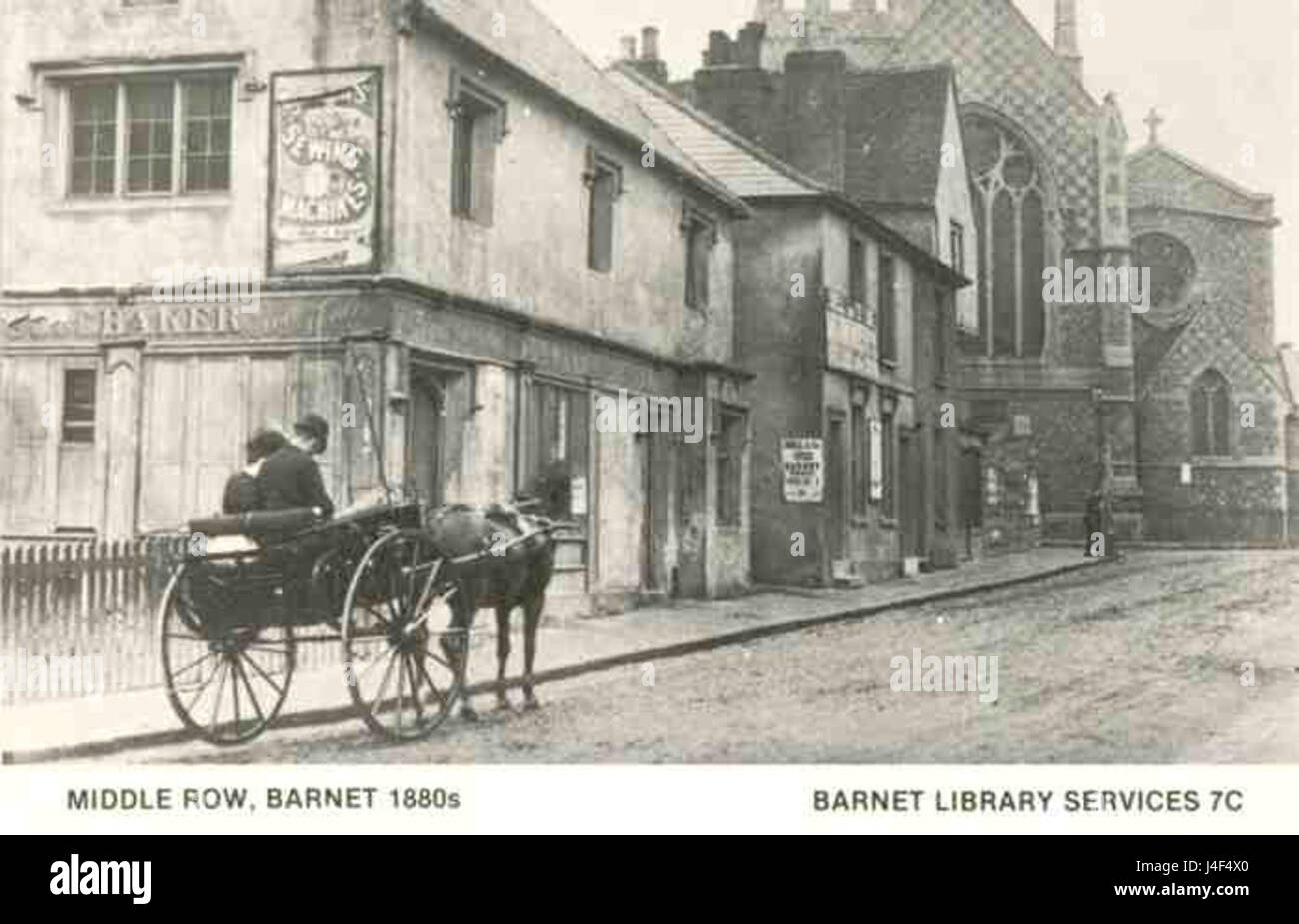 Fila centrale Chipping Barnet 1880 Foto Stock