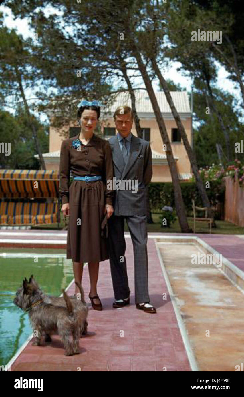 Il duca e la duchessa di Windsor trascorsero del tempo a Cascais, in Portogallo, dopo la loro abdicazione al trono britannico. Il loro soggiorno in questa città costiera è stato segnato da eventi sociali e dal loro coinvolgimento nella società d'élite locale. Foto Stock