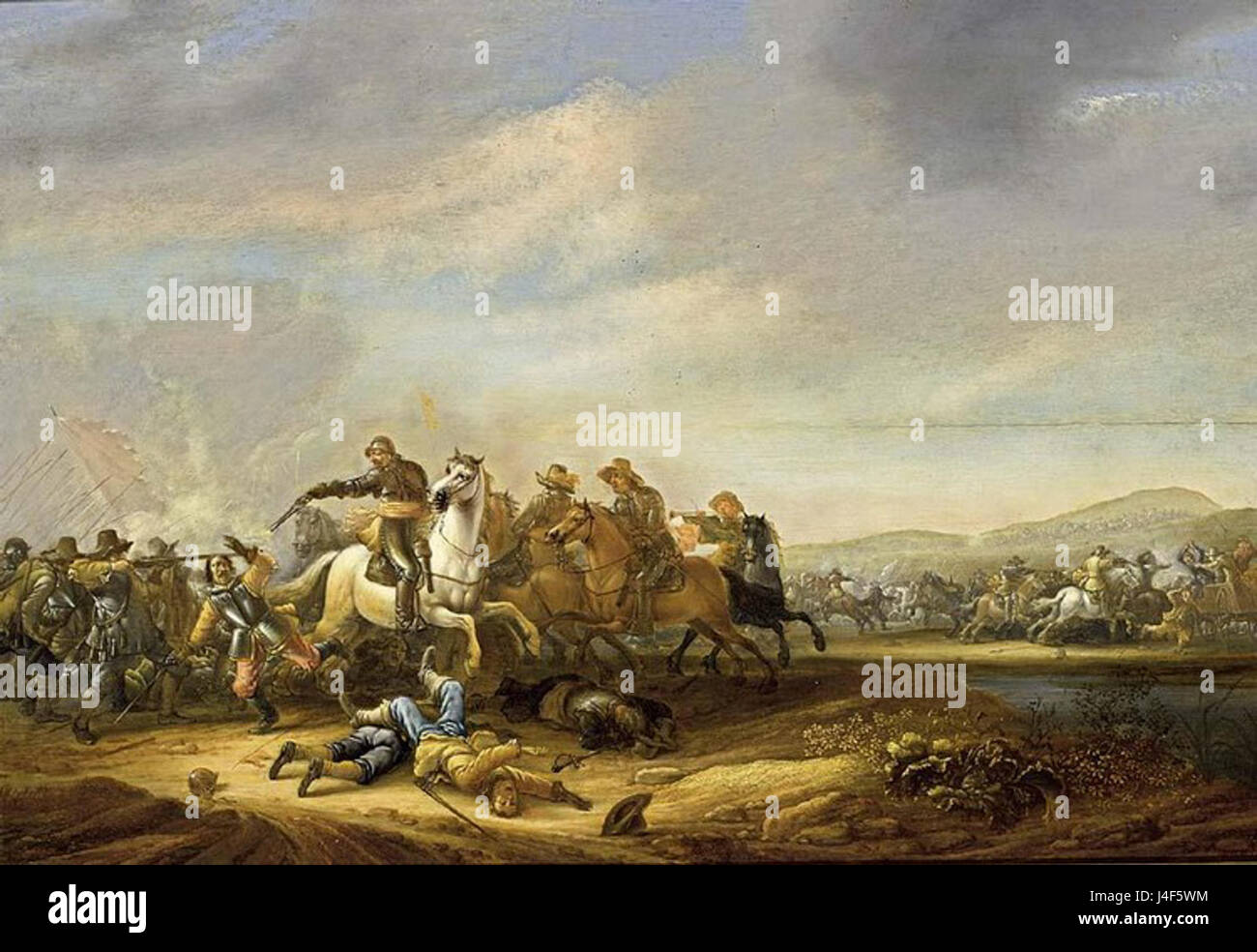 Abramo van der Hoef scena di battaglia Foto Stock