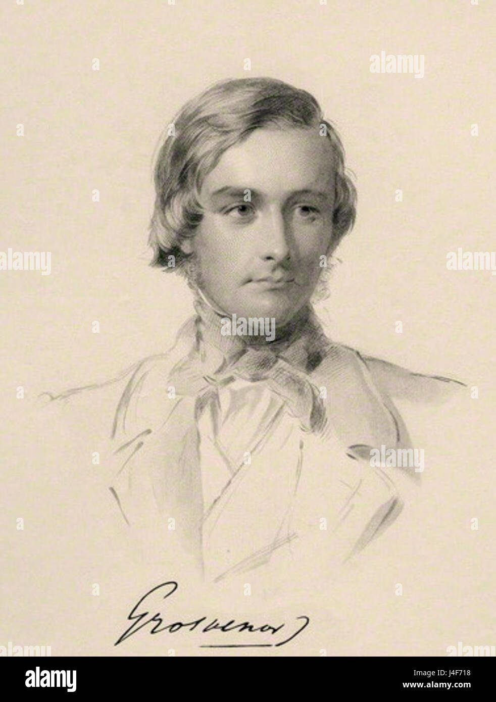 Hugh Lupus Grosvenor primo Duca di Westminster c 1855 Foto Stock