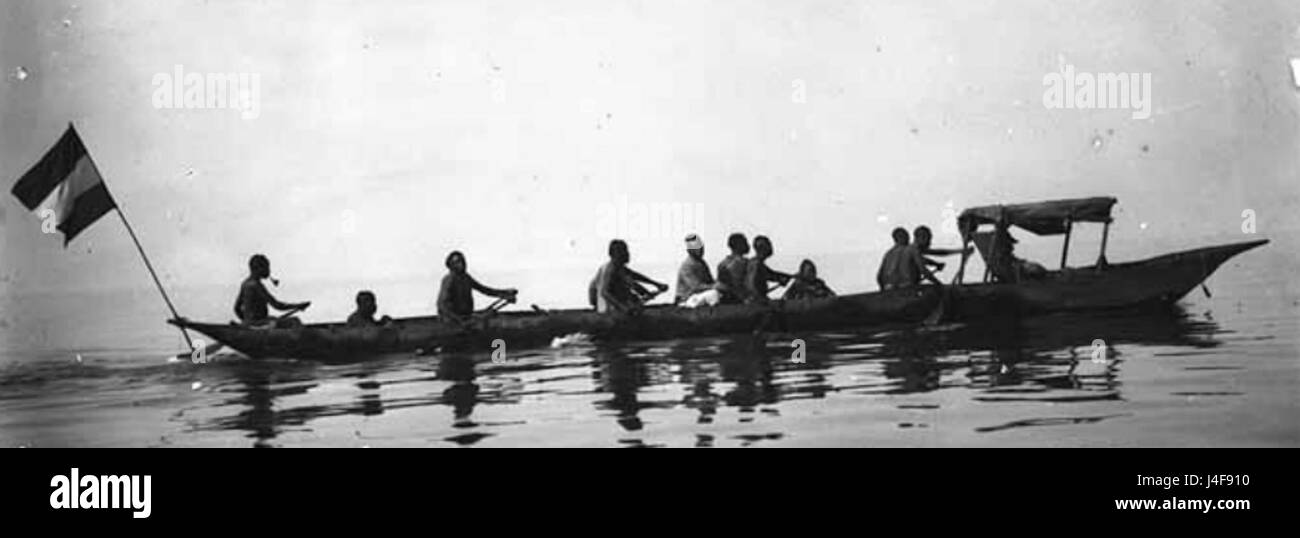 Schiff mit kaiserlicher Flagge 1900 Foto Stock
