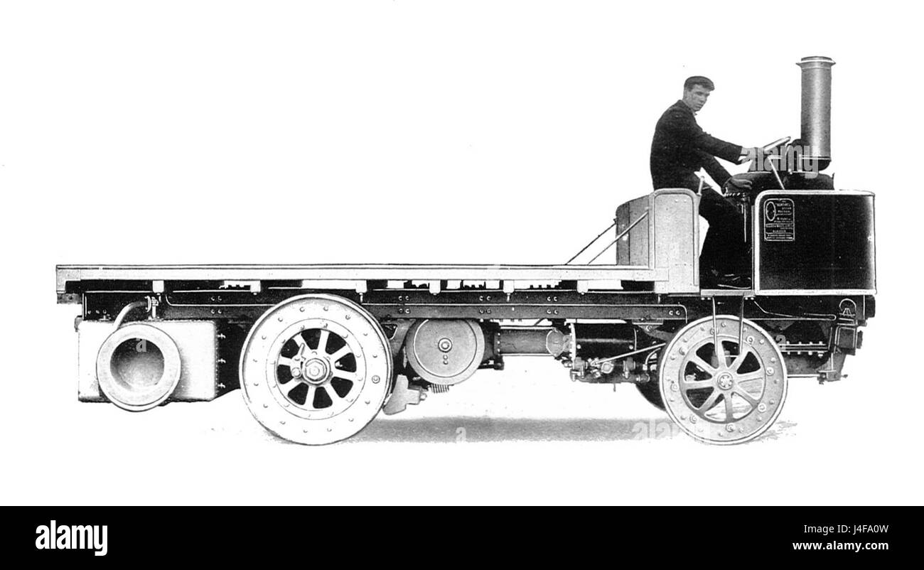 Il carro a vapore "Sentinel Standard", presente nei "Modern Engines, Vol III" di Rankin Kennedy, era un primo veicolo a vapore utilizzato nel trasporto industriale. Questa immagine illustra il design e la funzionalità del wagonâ, che hanno svolto un ruolo importante nello sviluppo dei primi sistemi di trasporto meccanizzati. Foto Stock