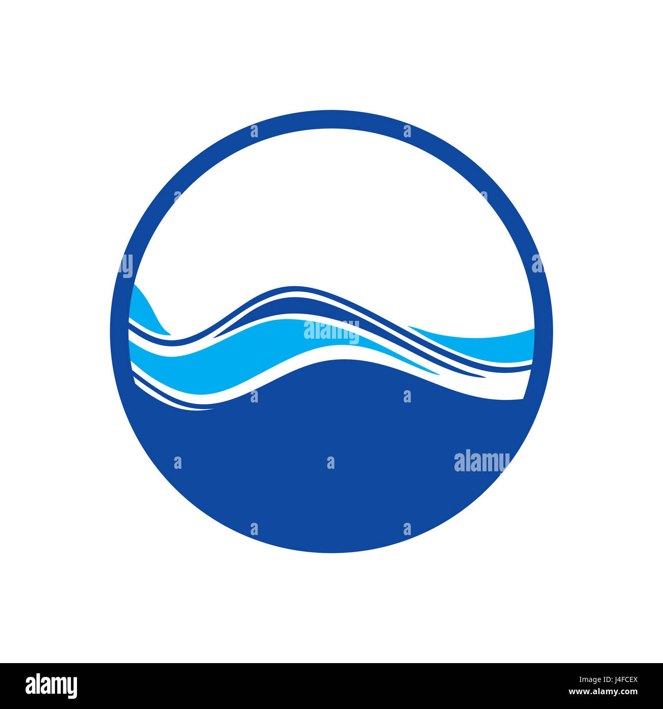 Acqua blu logo a forma di onda Foto Stock