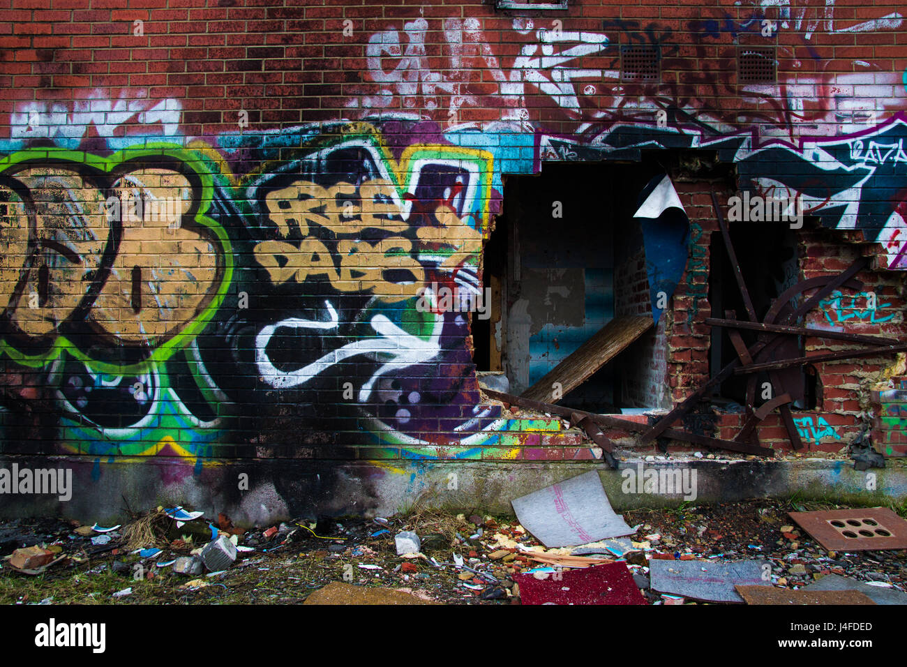 Vecchi edifici abbandonati in Gateshead Foto Stock