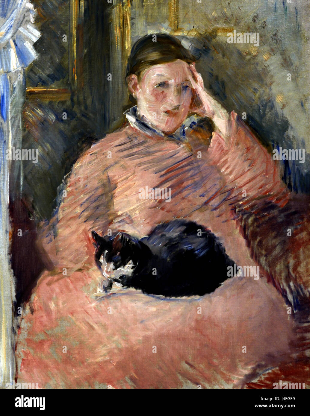 Donna con un gatto 1880-2 da Édouard Manet 1832 - 1883 Francia - Francese Foto Stock