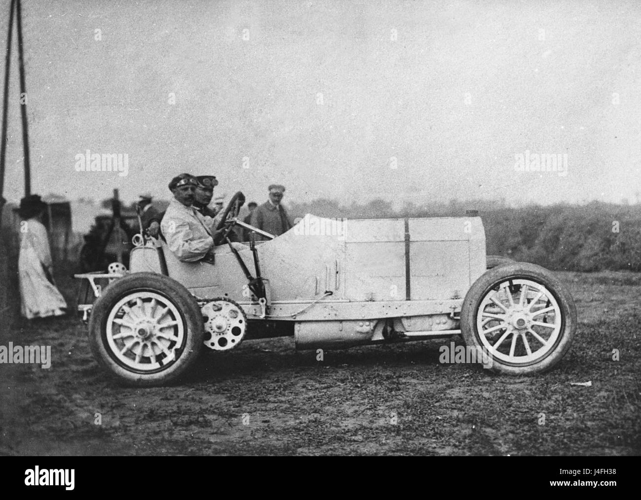 1908 Mercedes 120hp in cui Lautenschlager ha vinto il GP di Francia di quell'anno Foto Stock