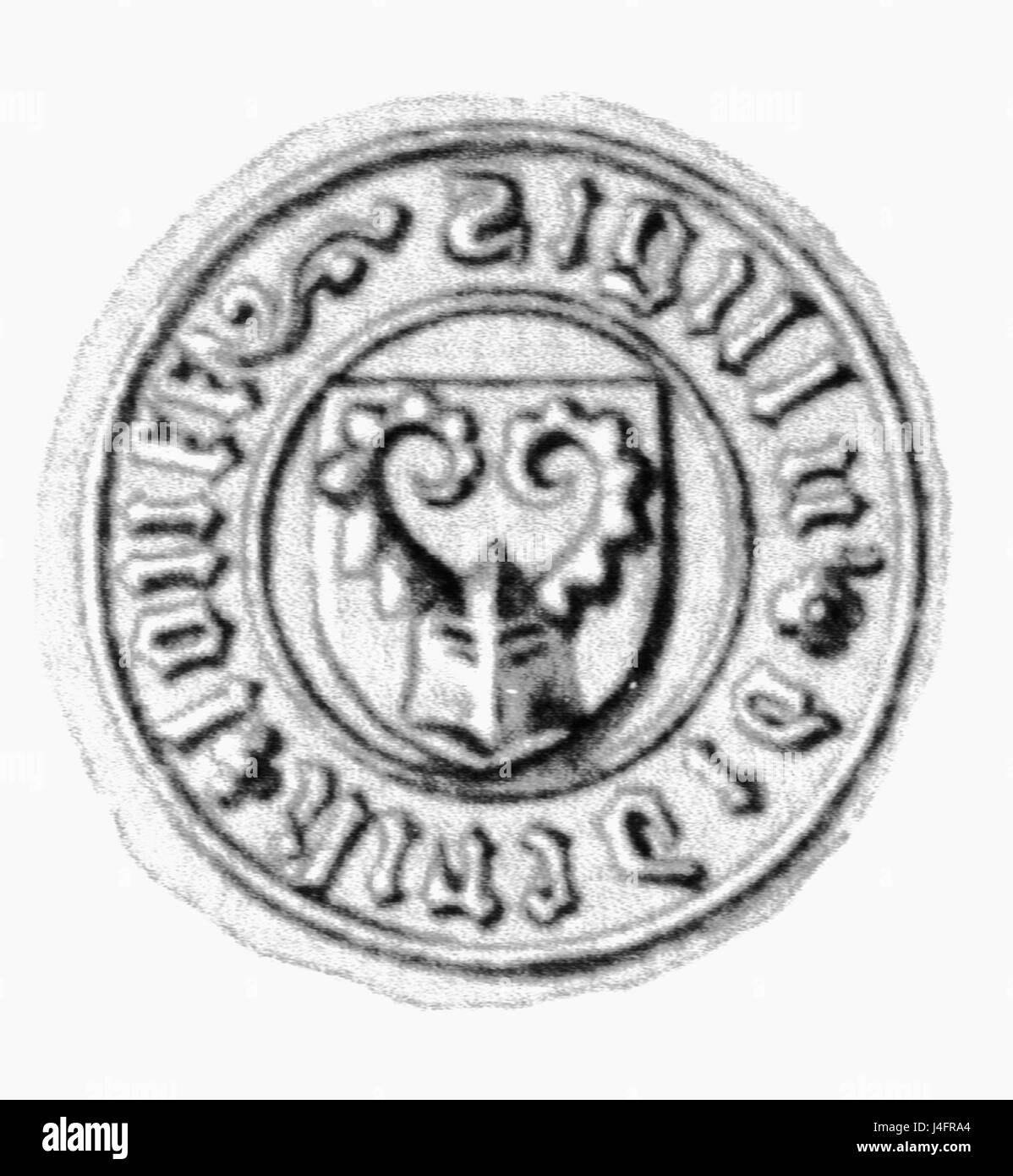 Il sigillo di Diderik Louff è un emblema storico o ufficiale, che probabilmente rappresenta la sua posizione o il suo ufficio. Maggiori informazioni sui contributi di Louff o sul suo contesto storico chiarirebbero il significato del sigillo. Foto Stock