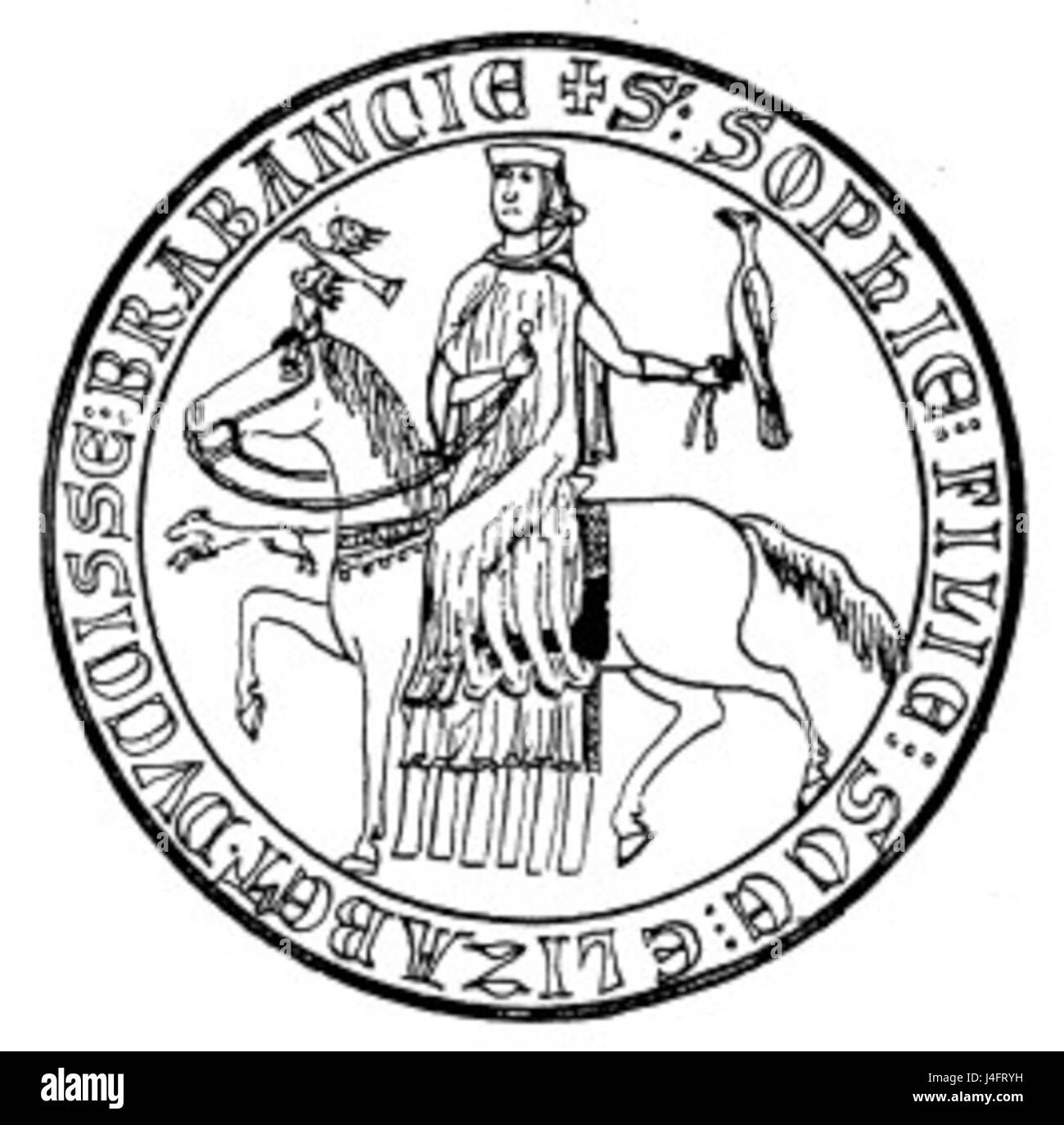 Sofia di Turingia era una nobildonna medievale, nota per il suo ruolo nella politica dinastica della regione, e per il suo legame con la Casa di Turingia. Foto Stock