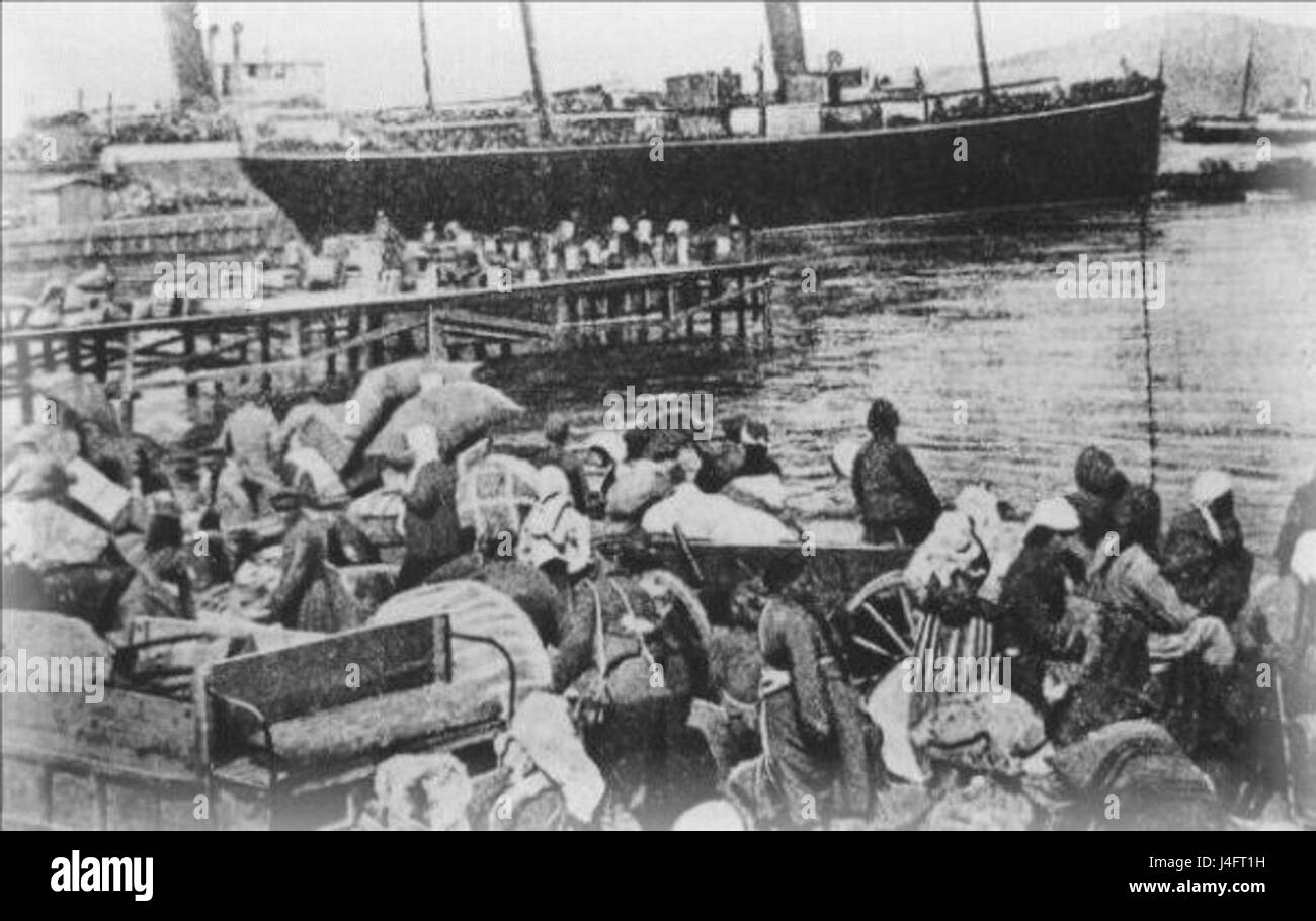 Smyrna massacro rifugiati port 1922 Foto Stock