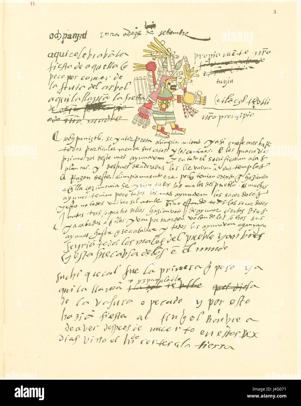 Telleriano Remensis è un manoscritto miniato del XV secolo. Il folio 03r presenta intricate illustrazioni religiose ed è parte di un testo religioso storico o codice, che offre informazioni sull'arte manoscritta medievale e sulla storia religiosa. Foto Stock