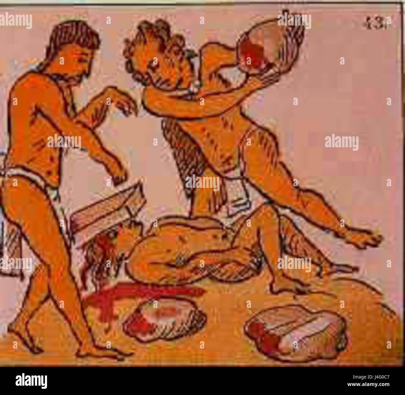 Sacrificio azteca Foto Stock