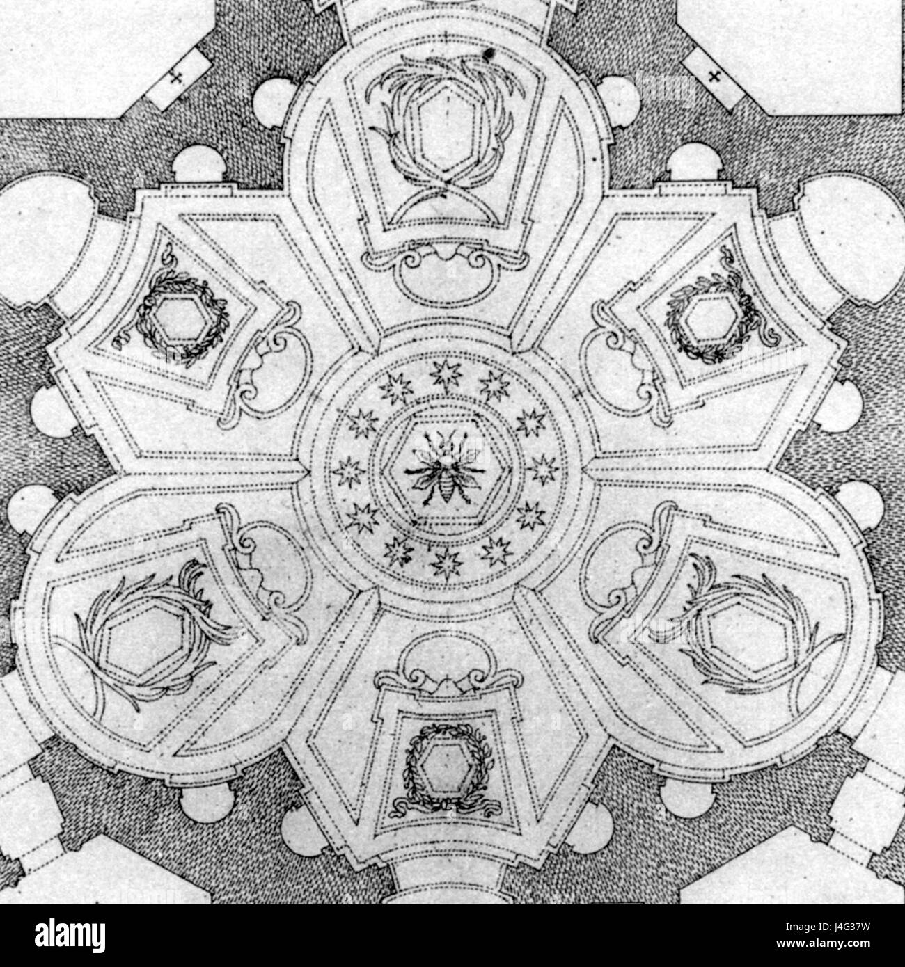 Un disegno che rappresenta San Ivo, probabilmente raffigurante scene della sua vita o iconografia. Saint Ivo è stato un avvocato canonico francese del XIII secolo ed è noto per il suo lavoro caritatevole. Foto Stock