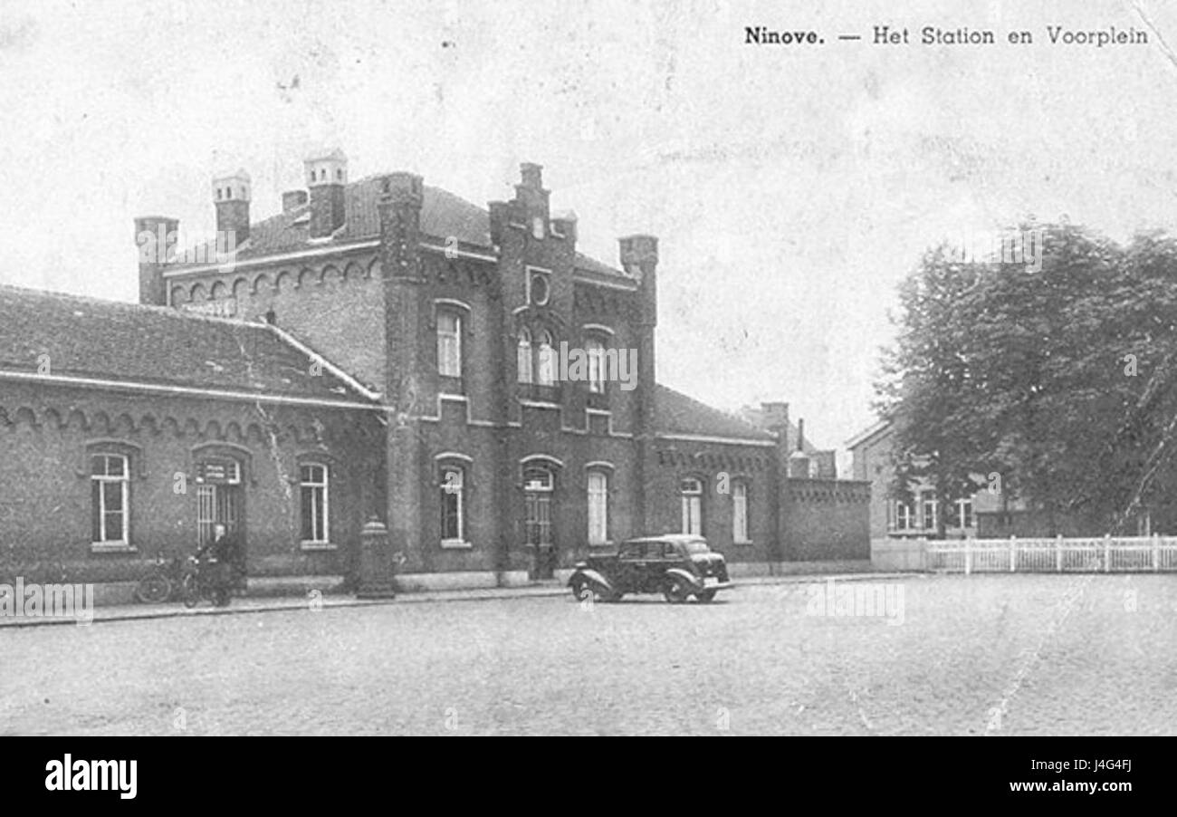 Stazione Postkaart Ninove Foto Stock