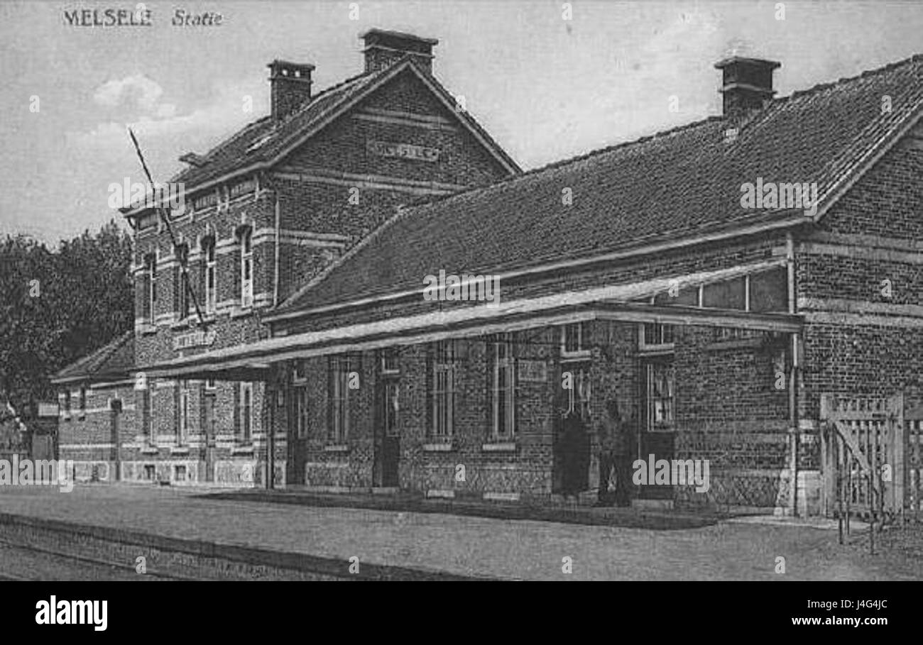 Stazione Postkaart Melsele Foto Stock