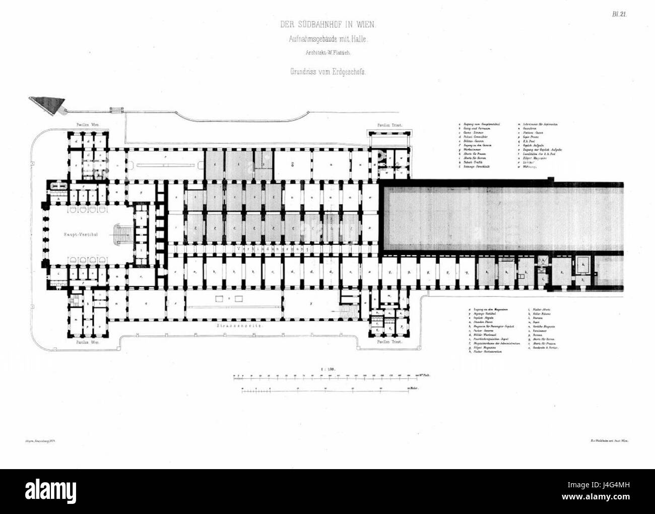 Suedbahnhof Allgemeine Bauzeitung Blatt21 1874 Foto Stock