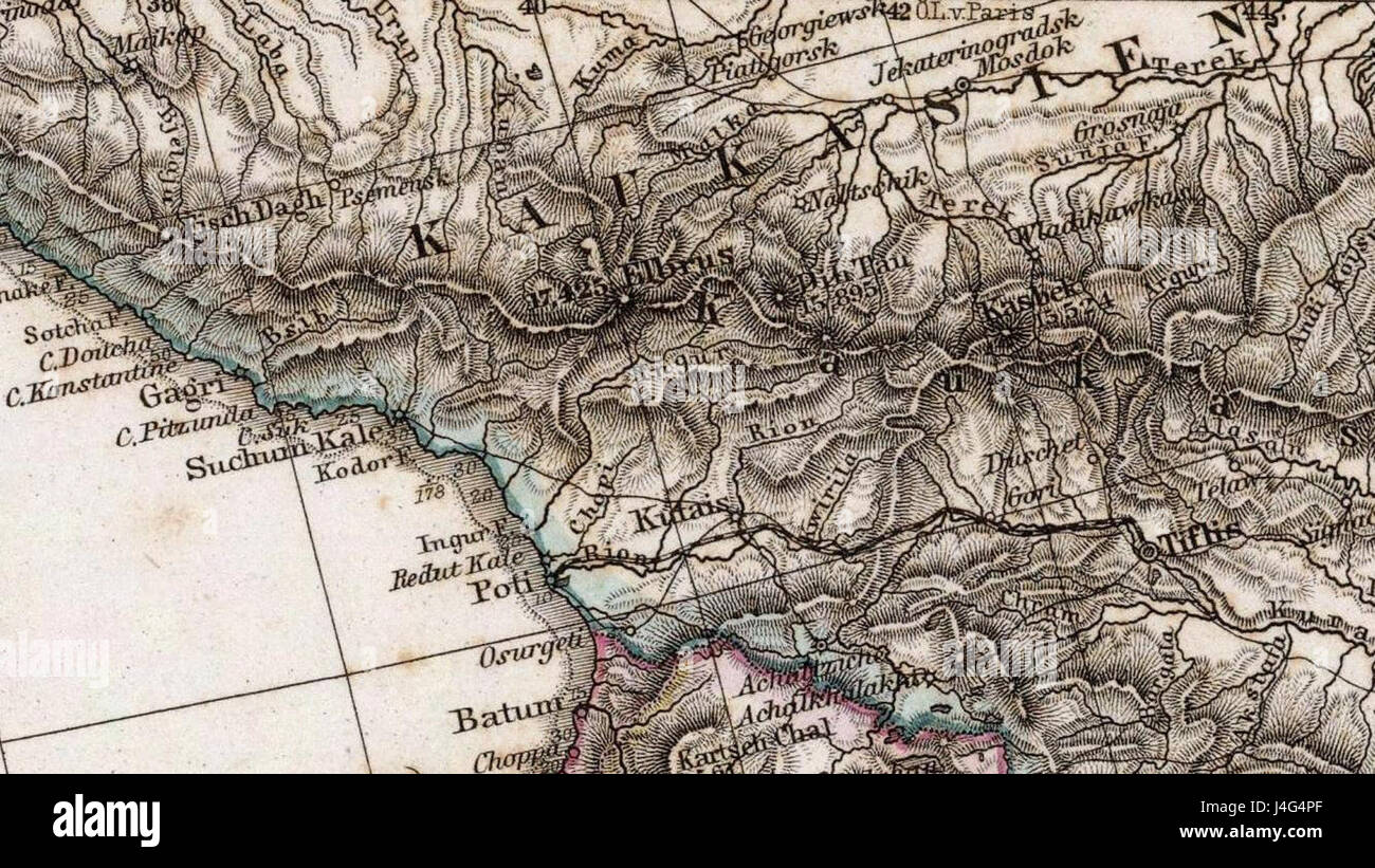 La mappa del Mar Mediterraneo e del Nord Africa del 1875 di Adolf Stieler fornisce una rappresentazione geografica dettagliata della regione durante il XIX secolo. Evidenzia le caratteristiche geografiche e i confini politici chiave del tempo. Foto Stock