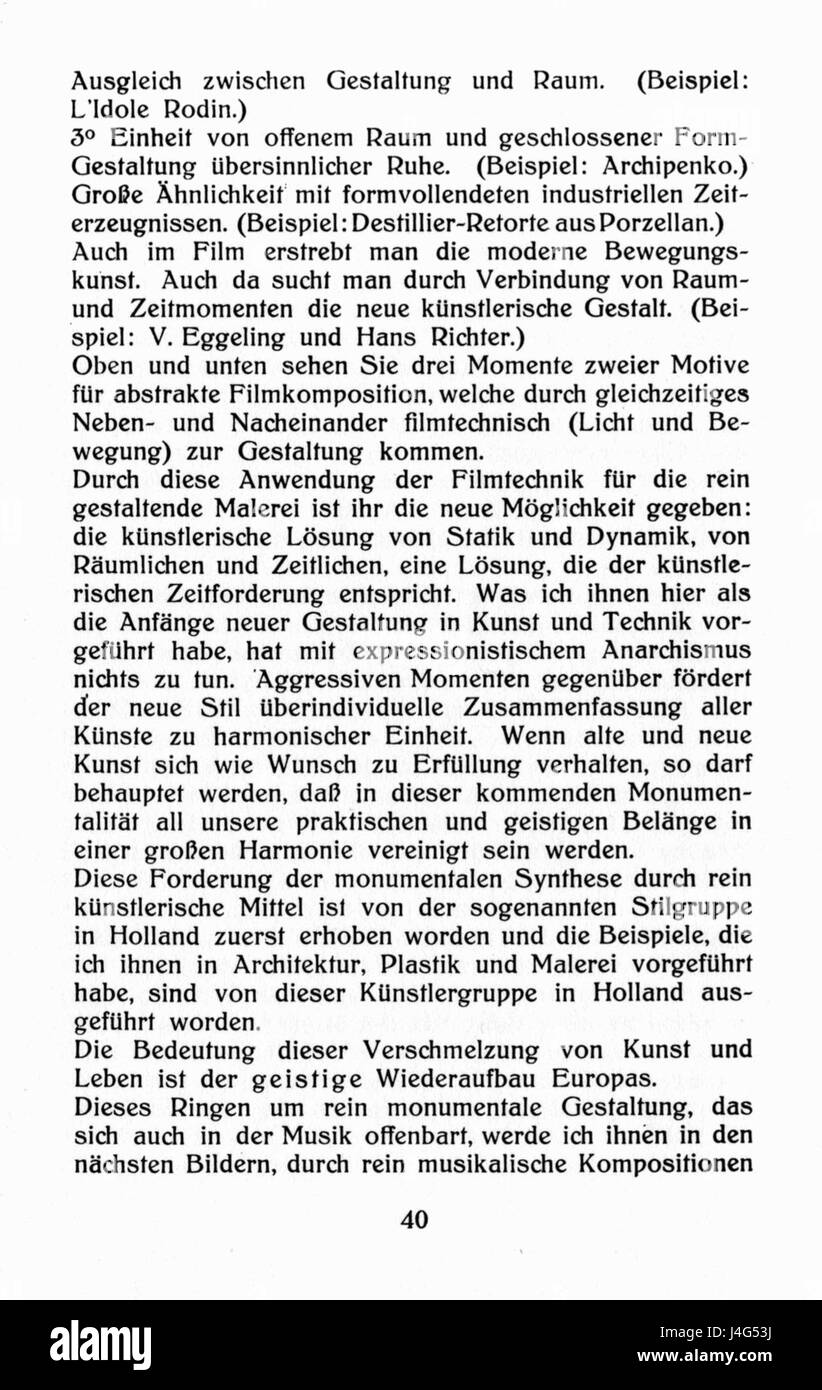 Stijl, volume 5, numero 3, pagina 40, è un periodico che riflette sul movimento De Stijl, che ha influenzato l'arte moderna e l'architettura all'inizio del XX secolo. Foto Stock