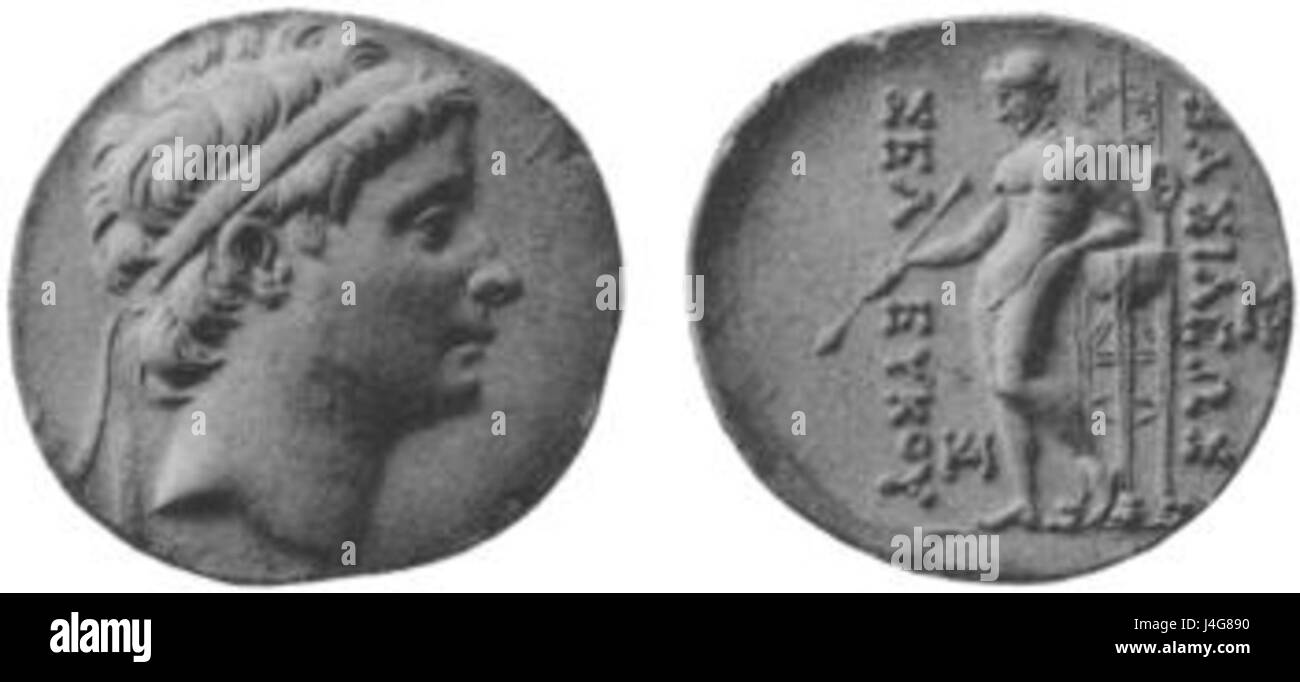 Seleuco II fu un sovrano dell'Impero seleucide nel II secolo a.C.. Il suo regno fu segnato da conflitti militari e sforzi per mantenere il controllo sull'impero durante un periodo di instabilità e pressioni esterne. Foto Stock