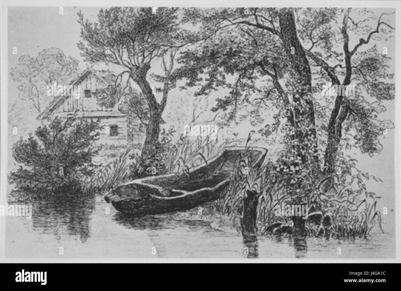 Lo Spreewald album 04 fa parte di una collezione fotografica o artistica che documenta la regione di Spreewald, un paesaggio unico in Germania conosciuto per i suoi corsi d'acqua e la cultura tradizionale. Foto Stock