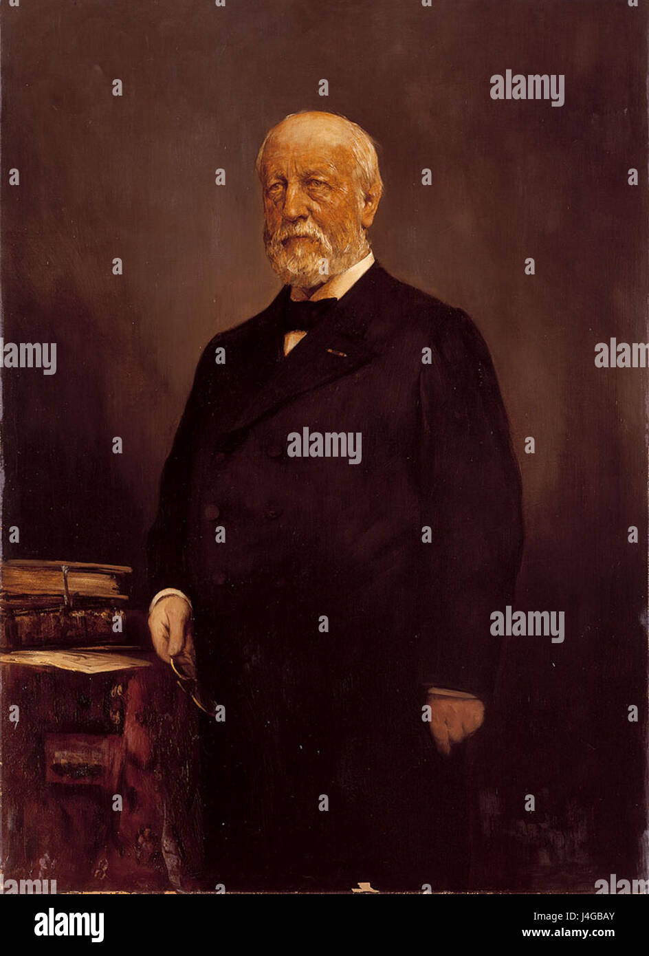 Questo ritratto raffigura Pieter van Eeghen, un mercante olandese del XIX secolo (koopman), che contribuì al commercio durante il periodo 1844â€“1907, influenzando il commercio e l'industria olandesi. Foto Stock