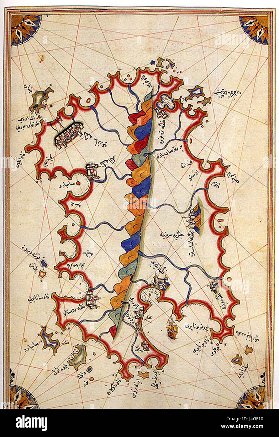 Sardegna da Piri Reis Foto Stock