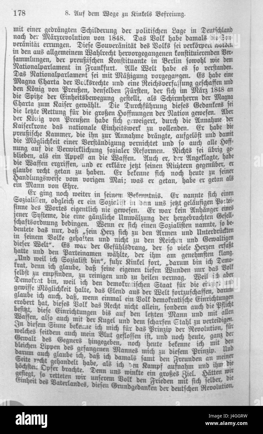 Un estratto da 'Lebenserinnerungen' (memorie) di Carl Schurz, una figura politica e riformatore tedesco-americano, che documenta le sue esperienze personali e le sue riflessioni storiche. Foto Stock