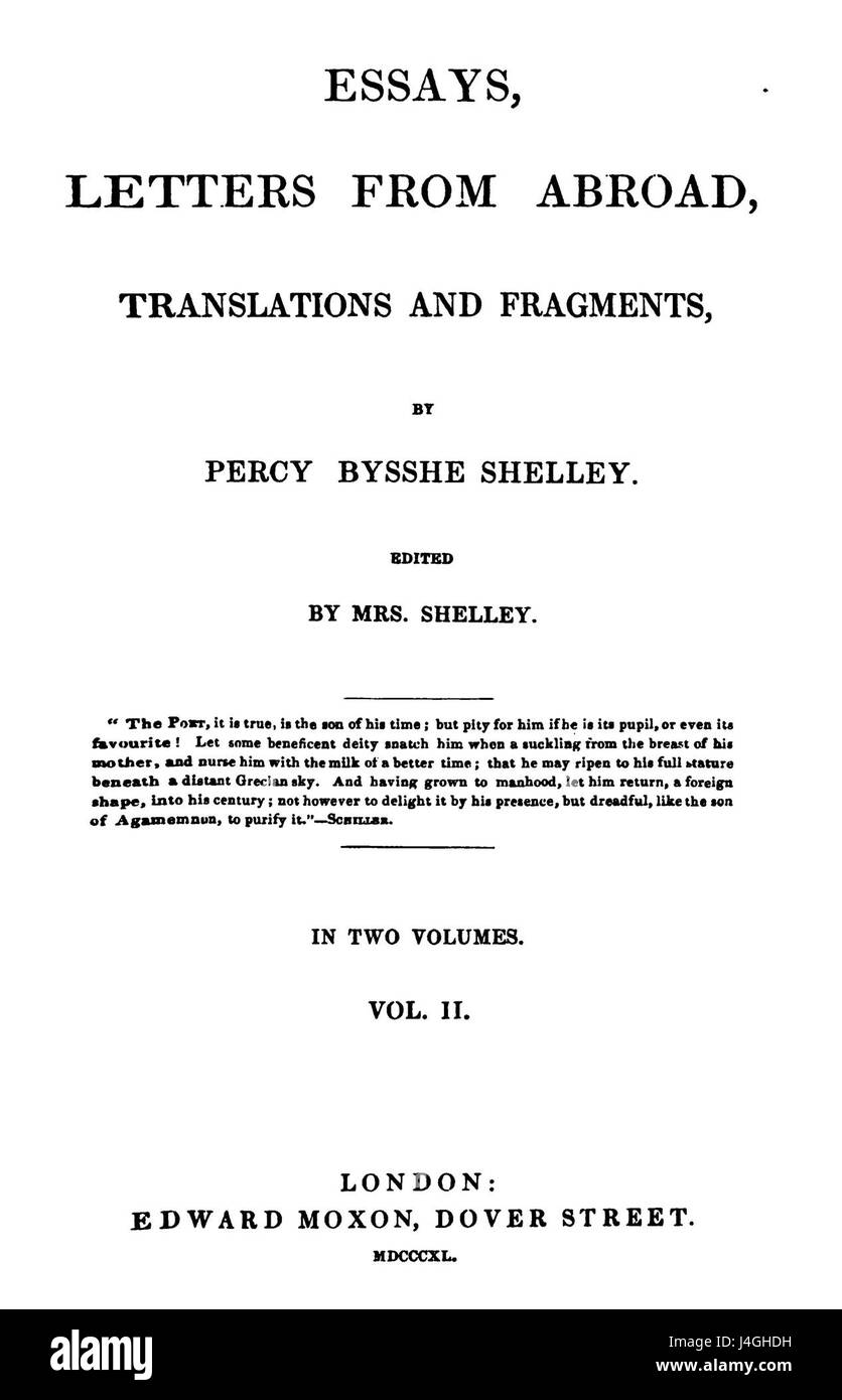 ShelleyEssaysLettersTitle Foto Stock
