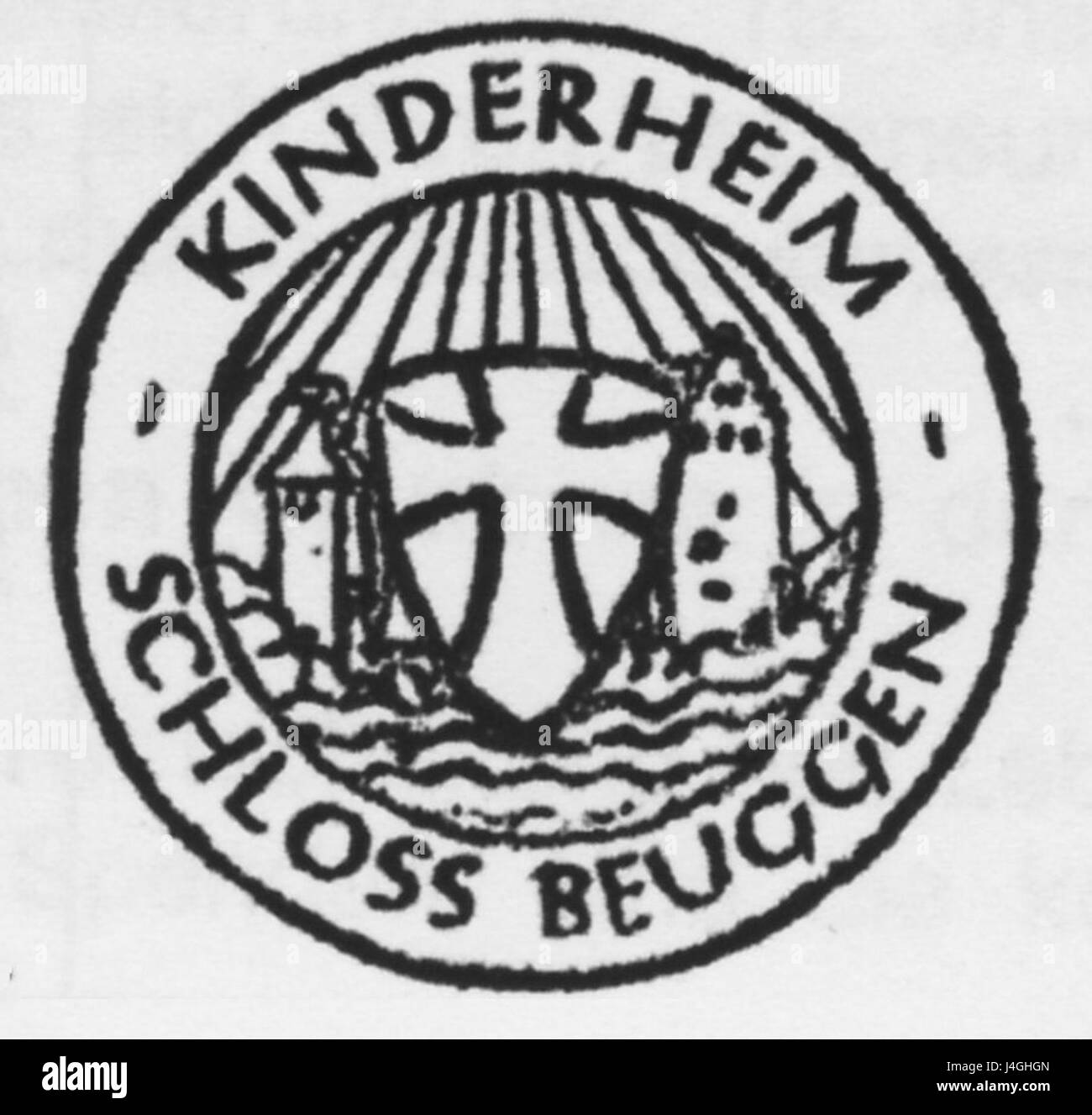 Schloss Beuggen Signet des Kinderheims Foto Stock