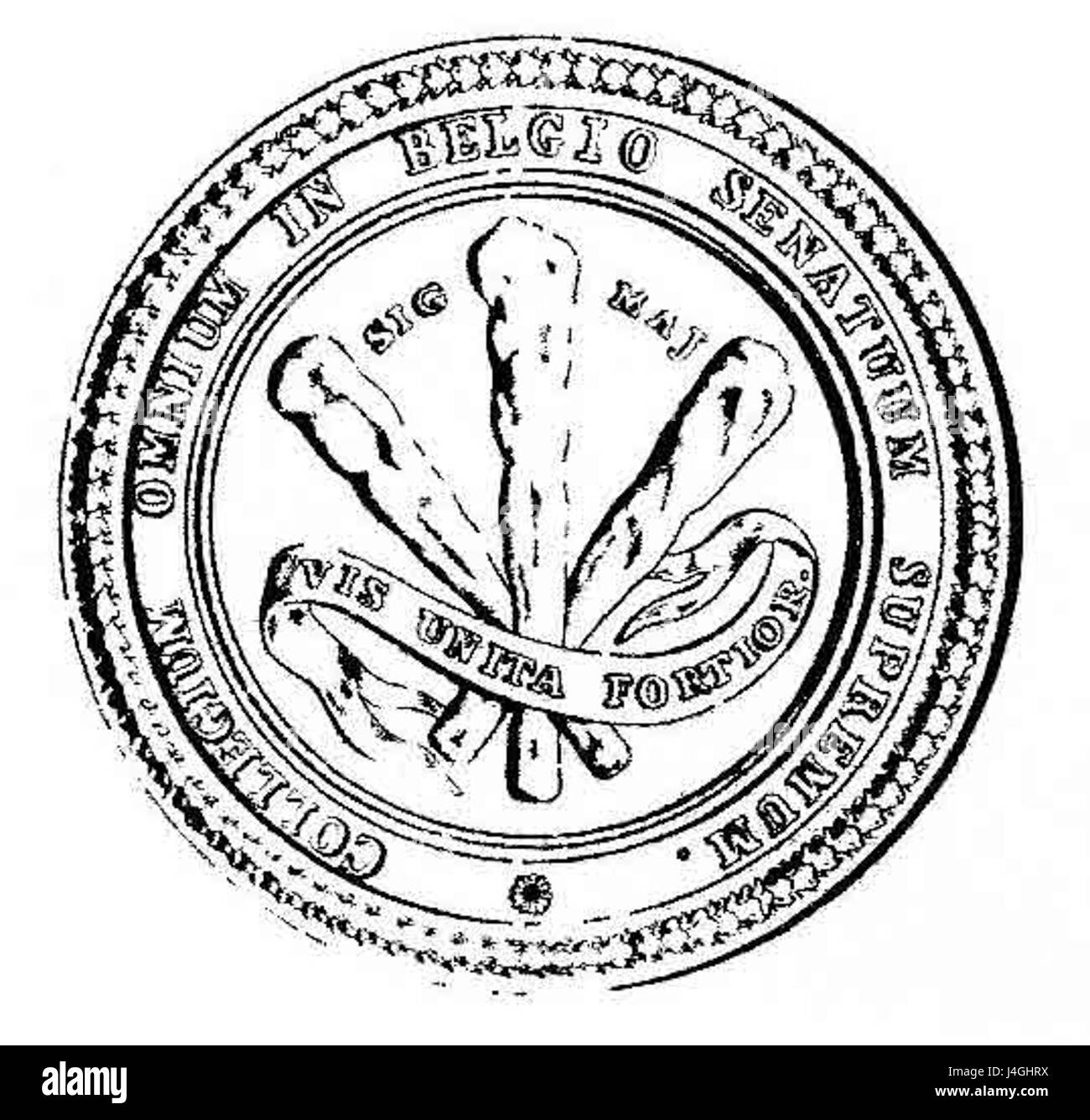 Il Sigillummaterior collegium II si riferisce a un importante documento storico o sigillo, possibilmente di un'istituzione accademica o religiosa. Sottolinea l'uso dei sigilli nei documenti ufficiali per rappresentare l'autorità e la legittimità nella governance storica. Foto Stock