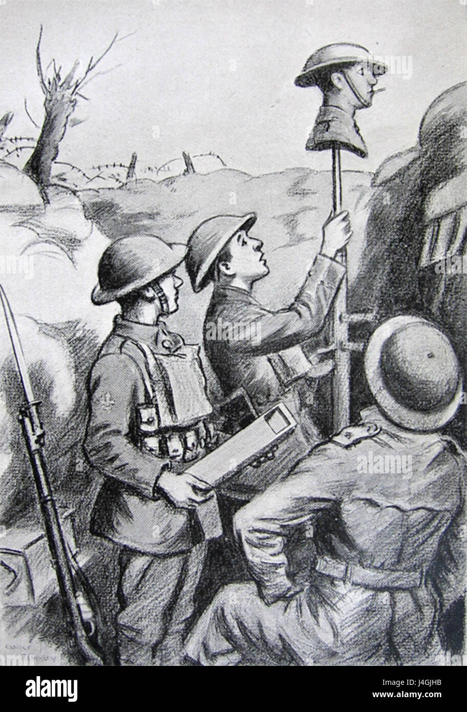 Il titolo si riferisce alle tattiche militari e all'identificazione dei cecchini nemici. Può concentrarsi sulle strategie per rilevare cecchini nascosti in guerra, enfatizzando le abilità e la tecnologia utilizzate per contrastare le minacce dei cecchini durante le situazioni di combattimento. Foto Stock