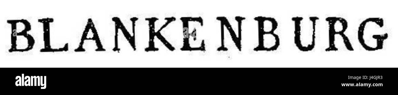 Stempelform einzeilen Foto Stock