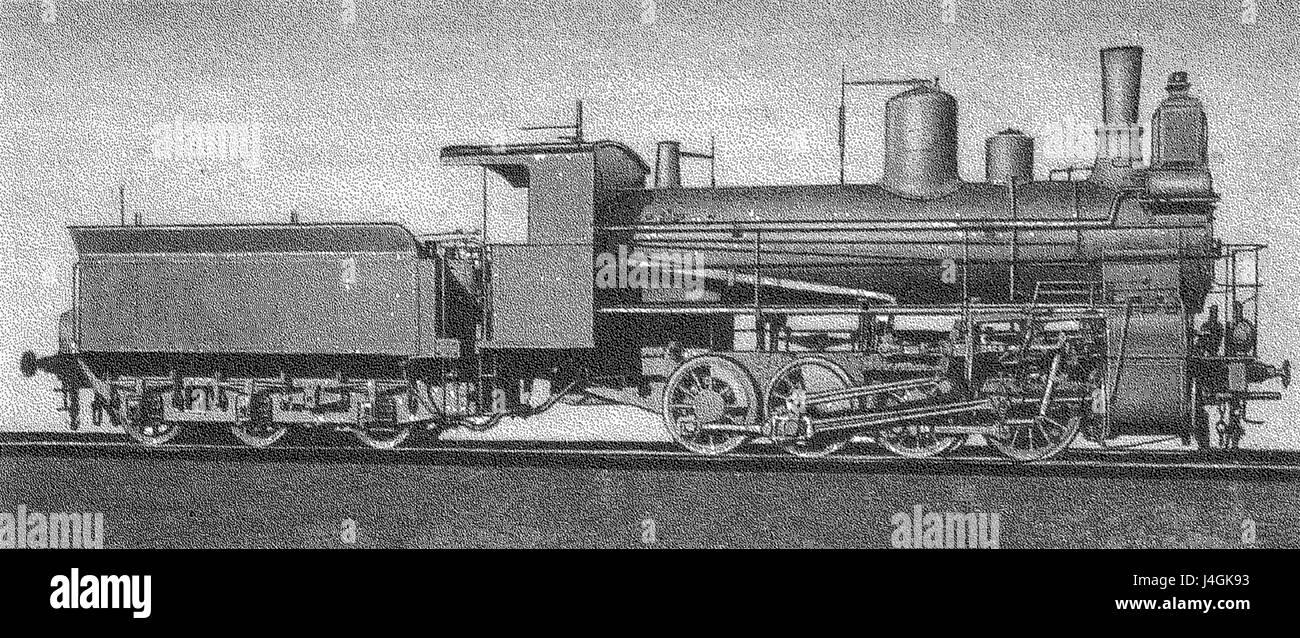 La locomotiva a vapore KS (OK) è uno storico modello di motore ferroviario utilizzato all'inizio del XX secolo. Noto per le sue potenti prestazioni e il ruolo significativo nel trasporto ferroviario, presenta il design industriale del suo tempo. Foto Stock