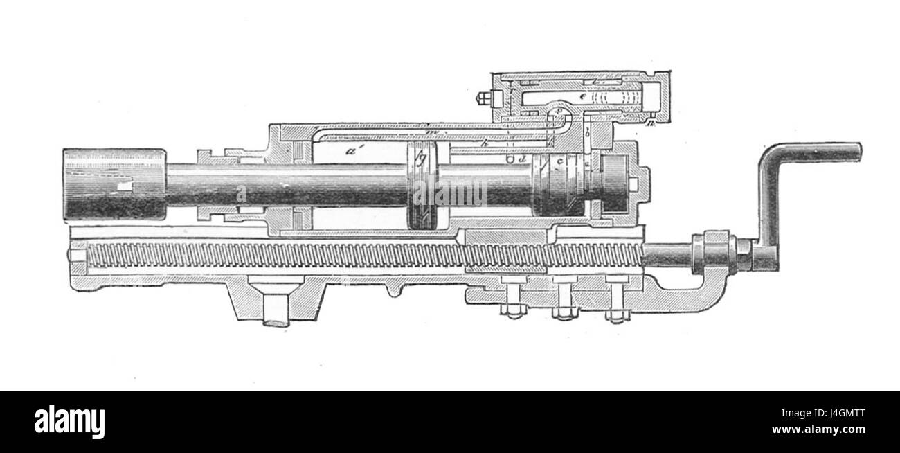 Schram perforatrice da roccia, sezione (Rankin Kennedy, motori moderni, Vol VI) Foto Stock