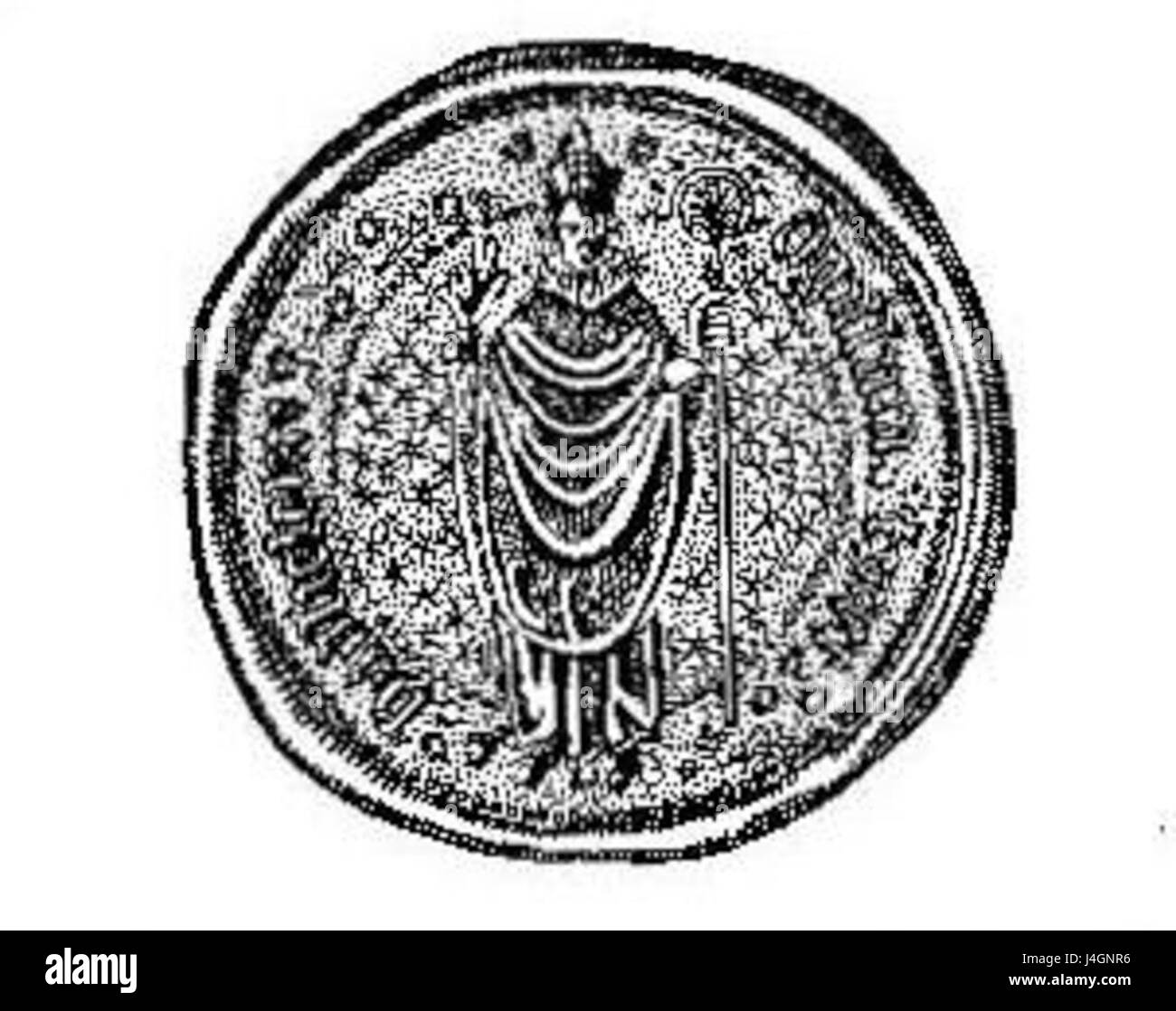 Il documento 'Siegel Land Hadeln' del 1161 fa riferimento alla regione storica di Hadeln nella Germania settentrionale. Fornisce uno sguardo sulle prime divisioni terriere medievali e sul governo territoriale della regione durante il Medioevo. Foto Stock