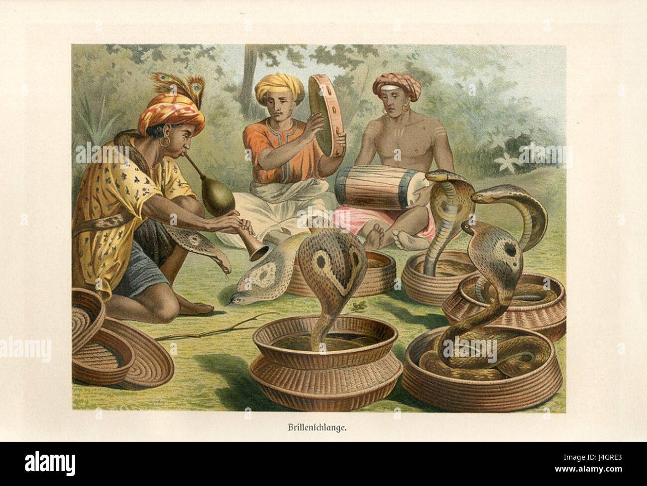 Snakecharmers da Alfred Brehm (chromolithograph) Foto Stock