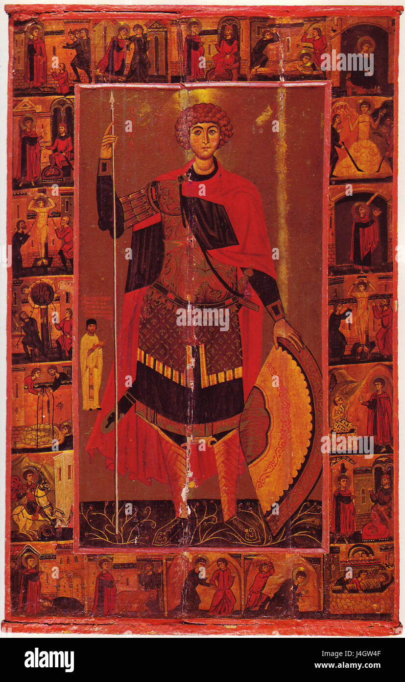 St George Sinai Icona del XIII secolo Foto Stock