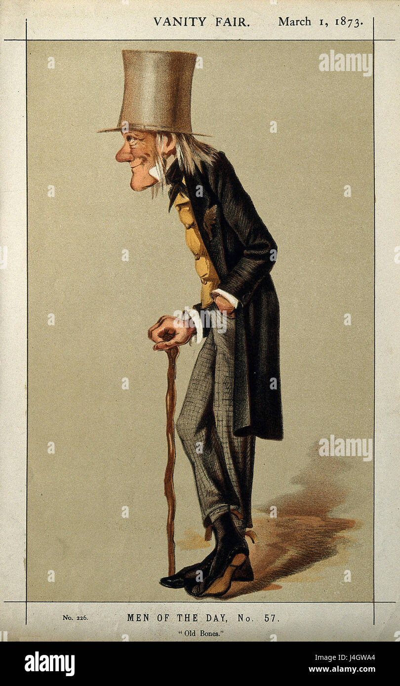 Questa litografia a colori, creata da Sir L. Ward (Spy), ritrae Sir Richard Owen, un rinomato biologo inglese. Owen è ricordato per i suoi contributi allo studio dei fossili e dell'evoluzione. Foto Stock