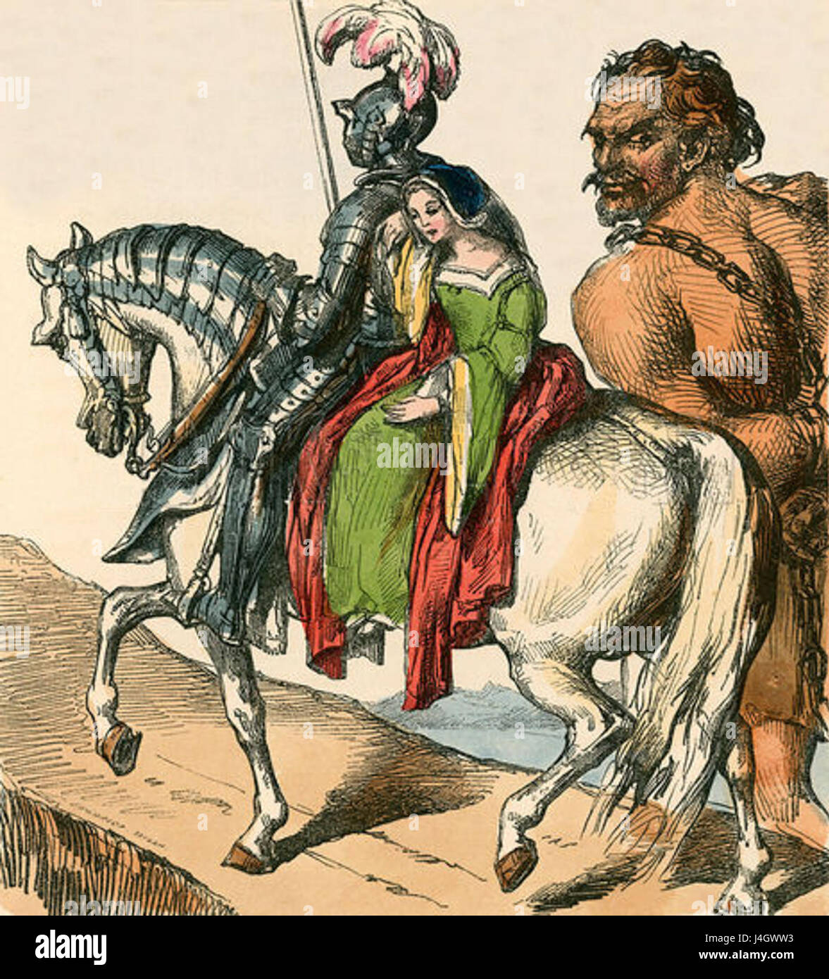 Sir Bevis e Josyan Ascapart leader Foto Stock