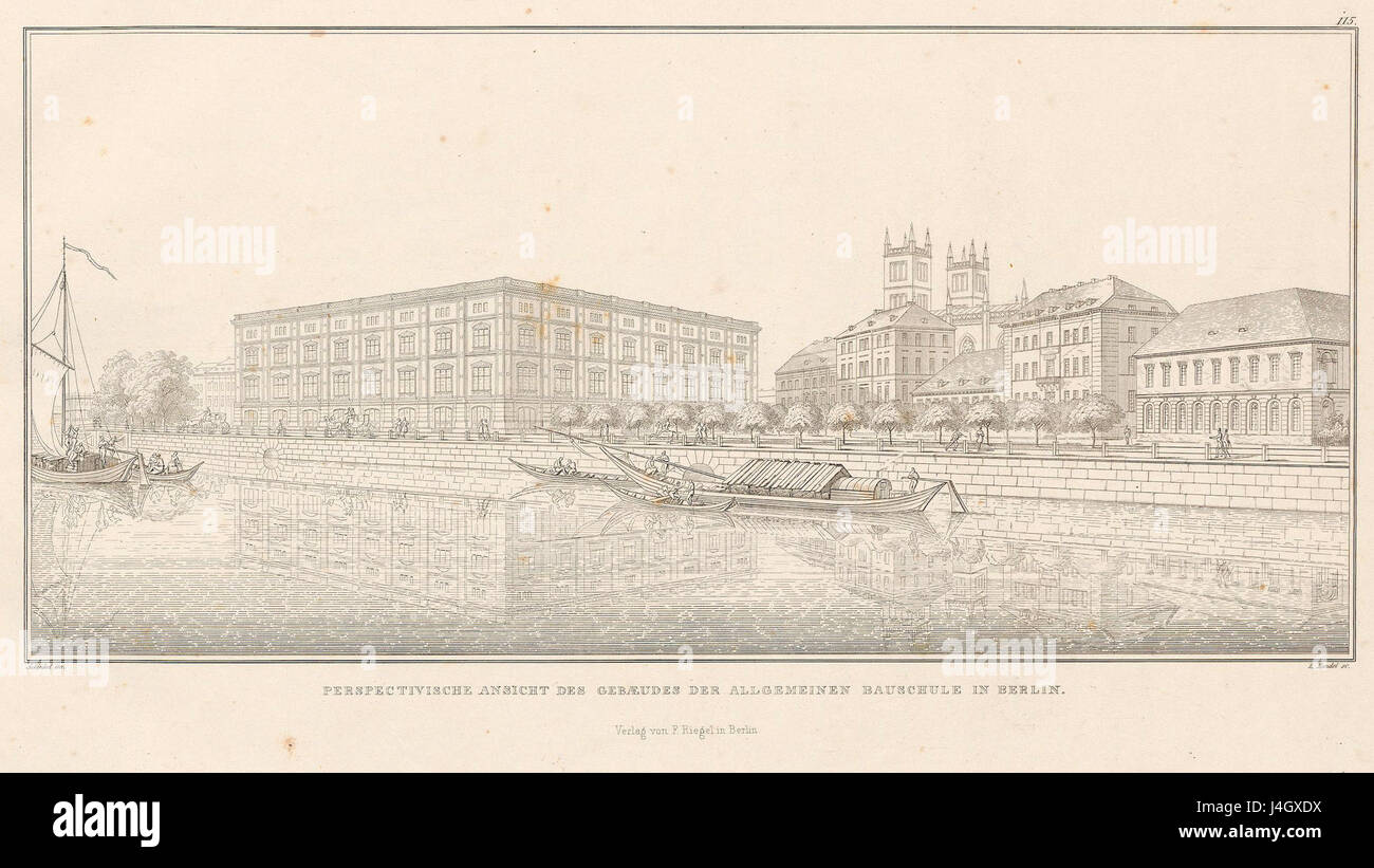 Il SAE Bauakademie Perspektive è un disegno architettonico dettagliato dell'edificio SAE (School of Architecture and Engineering). Mostra il design e la prospettiva della struttura, evidenziandone le caratteristiche architettoniche e l'organizzazione spaziale. Foto Stock