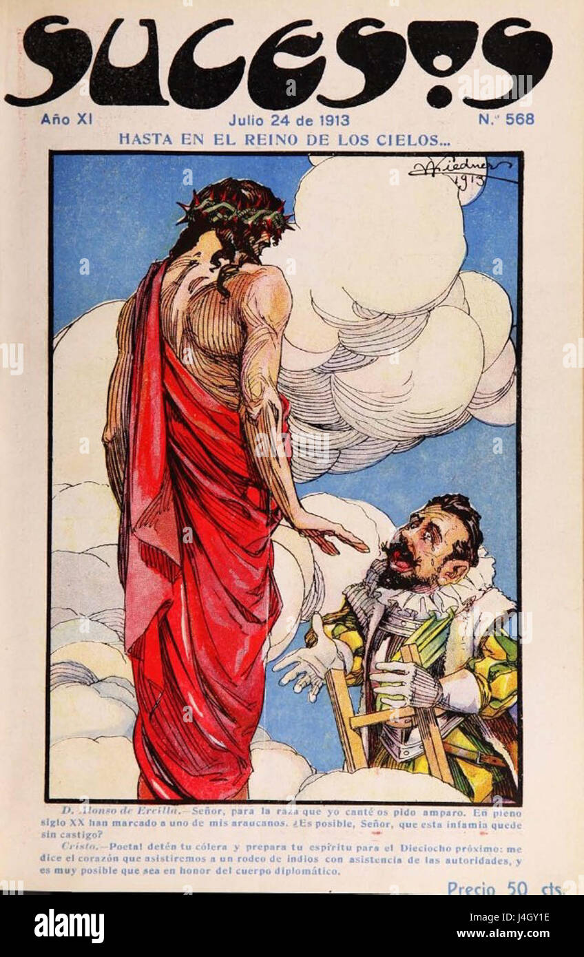 Sucesos caricatura mapuche por quemado en 1913 Foto Stock