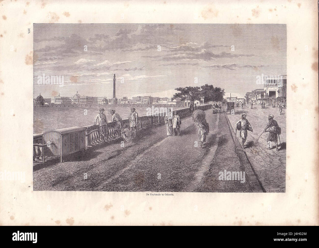 Passeggini lungo l'Esplanade, una incisione su legno, c.1878 versione ingrandita Foto Stock
