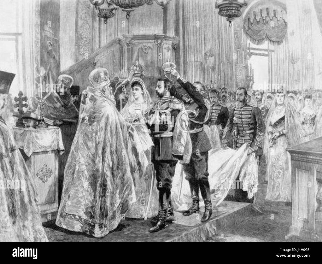 Sergei Alexandrovich e Elizaveta Fedorovna wedding (1884) 3 Foto Stock