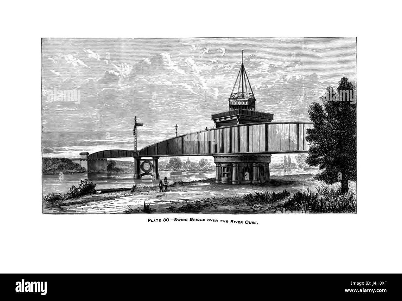 Ponte girevole, sul fiume Ouse, Naburn nr. York, NER Foto Stock