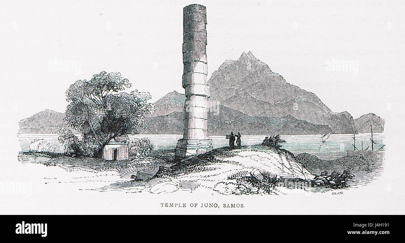 Tempio di Giunone, Samos Allan John H 1843 Foto Stock