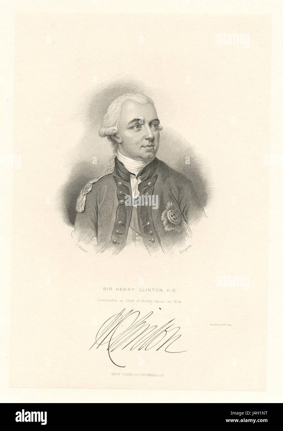 Sir Henry Clinton K. B era un ufficiale dell'esercito britannico che prestò servizio durante la guerra di indipendenza americana. È stato nominato ufficiale di alto livello e ha svolto un ruolo significativo nelle operazioni militari. La leadership e le decisioni strategiche di Clinton determinarono il risultato di diverse battaglie chiave, e fu in seguito promosso al grado di tenente generale. La sua carriera militare rimane una parte notevole della storia militare britannica. Foto Stock